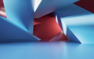 Abstract geometric interior structure, 3d rendering. photo