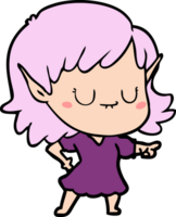 happy cartoon elf girl wearing dress png