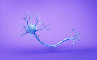 Biology nerve cell with biomedicine concept, 3d rendering. photo