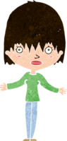 cartoon woman shrugging shoulders png