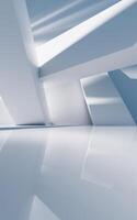 Empty building structure with geometric structure, 3d rendering. photo