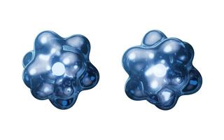 Isolated transparent physics atom, 3d rendering. photo