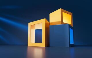 Abstract geometric interior structure, 3d rendering. photo