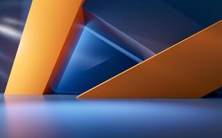 Abstract geometric interior structure, 3d rendering. photo