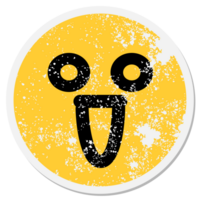 happy blank eye face circular sticker png