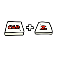 hand drawn cartoon command Z function png