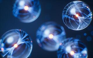 Physics quantum and scientific background, 3d rendering. photo