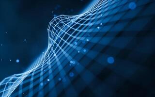 Digital space with glowing lines, 3d rendering. photo