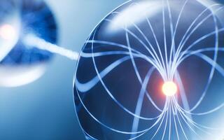 Physics quantum and scientific background, 3d rendering. photo