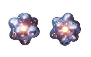 Isolated transparent physics atom, 3d rendering. photo