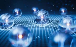 Physics quantum and scientific background, 3d rendering. photo