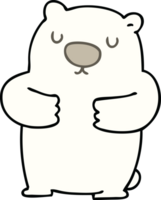 mão desenhado peculiar desenho animado polar Urso png