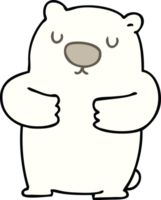 hand drawn quirky cartoon polar bear png