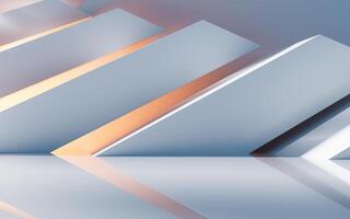 Empty building structure with geometric structure, 3d rendering. photo