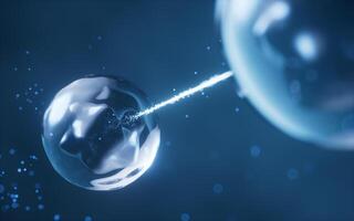 Physics quantum and quantum entanglement, 3d rendering. photo