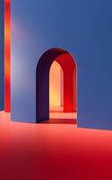 Abstract geometric interior structure, 3d rendering. photo
