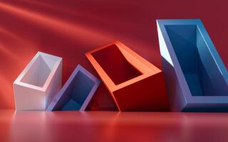 Abstract geometric interior structure, 3d rendering. photo