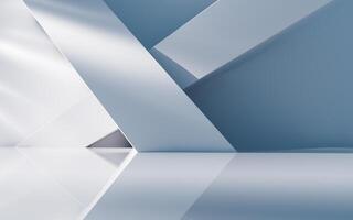 Empty building structure with geometric structure, 3d rendering. photo