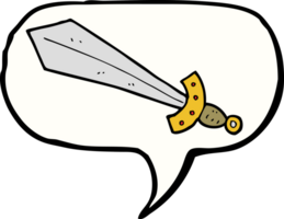 Cartoon-Schwert mit Sprechblase png