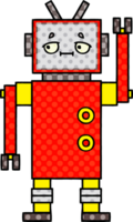 comico libro stile cartone animato di un' robot png