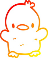 warm gradient line drawing of a cartoon baby duck png