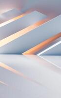 Empty building structure with geometric structure, 3d rendering. photo
