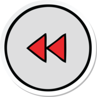 sticker of a cute cartoon rewind button png