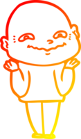 warm gradient line drawing of a cartoon creepy guy png