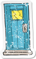 retro distressed sticker of a cartoon door png