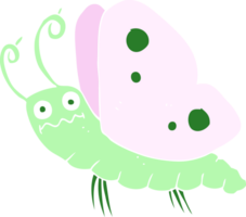 flat color illustration of funny butterfly png