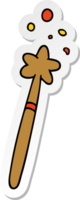 hand drawn sticker cartoon doodle of a magic wand png