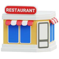 3d restaurant icon illustration photo