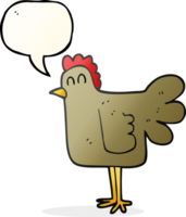 mano disegnato discorso bolla cartone animato pollo png