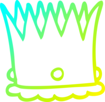 cold gradient line drawing of a cartoon royal crown png