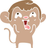 crazy flat color style cartoon monkey png
