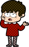 cartoon exhausted boy png