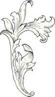 tradicional mão desenhado floral redemoinho png