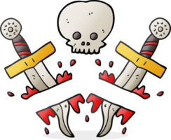 hand drawn cartoon dagger tattoo png