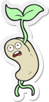 sticker of a cartoon sprouting seed png