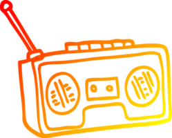 warm helling lijn tekening van een tekenfilm radio speler png