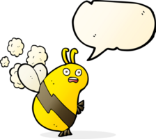 abeja divertida de la historieta con la burbuja del discurso png