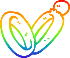 rainbow gradient line drawing of a cartoon wedding rings png