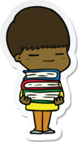 sticker of a cartoon smug boy png