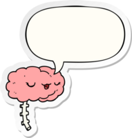 happy cartoon brain with speech bubble sticker png