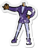 retro noodlijdende sticker van een cartoon vrouwelijk vampierlichaam png