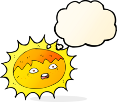 cartoon sun with thought bubble png