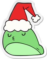 main tiré Noël autocollant dessin animé de kawaii limace png
