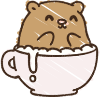 Coffee Bear Chalk Drawing png