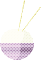 Flat colour illustration of a rice bowl png