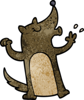 cartoon doodle whistling wolf png